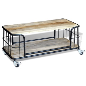 Măsuță de cafea din lemn solid de mango 100x50x35 cm - Img 4