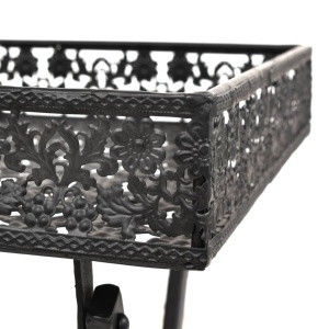 Măsuță de ceai pliabilă stil vintage negru 58x35x72 cm metal - Img 5