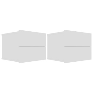 Noptiere, 2 buc., alb, 40 x 30 x 30 cm, PAL - Img 2