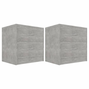 Noptiere, 2 buc., gri beton, 40 x 30 x 40 cm, PAL - Img 2