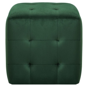 Noptiere, 2 buc., verde, 30 x 30 x 30 cm, țesătură catifea - Img 3