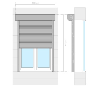 Oblon rulant, alb, 100 x 210 cm, aluminiu - Img 6