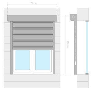 Oblon rulant, alb, 70 x 100 cm, aluminiu - Img 6
