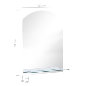 Oglindă de perete cu raft, 50 x 70 cm, sticlă securizată - Img 5