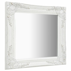 Oglindă de perete in stil baroc, alb, 50 x 50 cm - Img 2