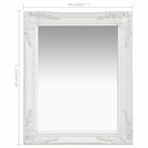 Oglindă de perete in stil baroc, alb, 50 x 60 cm - Img 5