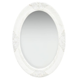 Oglindă de perete in stil baroc, alb, 50 x 70 cm