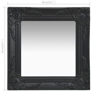 Oglindă de perete in stil baroc, negru, 40 x 40 cm - Img 5