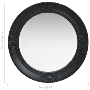 Oglindă de perete in stil baroc, negru, 50 cm - Img 5