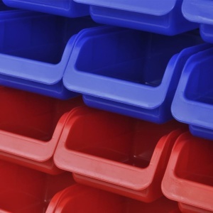 Organizator scule garaj, montare pe perete, 2 buc, albastru și roșu - Img 3