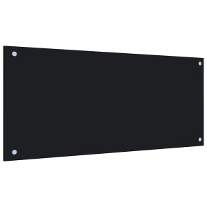 Panou antistropi bucătărie, negru, 90x40 cm, sticlă securizată - Img 2