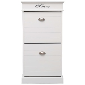 Pantofar, alb, 50 x 28 x 98 cm, lemn de paulownia - Img 3