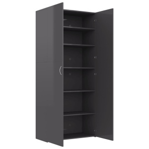 Pantofar, gri foarte lucios, 80 x 35,5 x 180 cm, PAL - Img 6