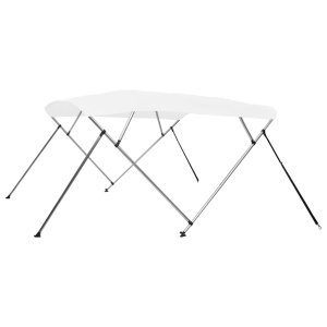 Parasolar barcă Bimini cu 4 arcuri, alb, 243 x 210 x 117 cm