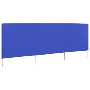 Paravan anti-vânt cu 3 panouri, azur, 400 x 120 cm, textil - Img 2