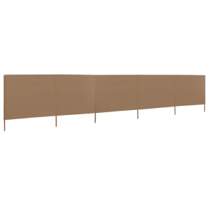 Paravan anti-vânt cu 5 panouri, gri taupe 600x120 cm, textil - Img 2