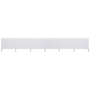 Paravan anti-vânt cu 6 panouri, alb, 800 x 80 cm, textil - Img 2