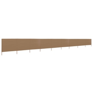 Paravan anti-vânt cu 9 panouri gri taupe, 1200 x 80 cm, textil - Img 2