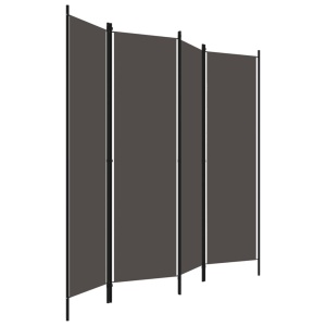 Paravan de cameră cu 4 panouri, antracit, 200 x 180 cm - Img 3