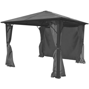 Pavilion cu perdea, antracit, 300 x 300 cm, aluminiu - Img 3