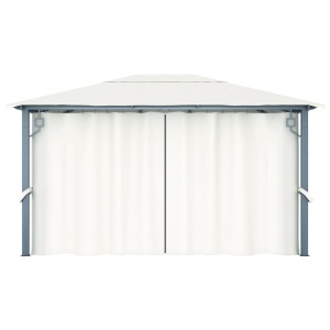Pavilion cu perdele, crem, 400 x 300 cm, aluminiu - Img 5