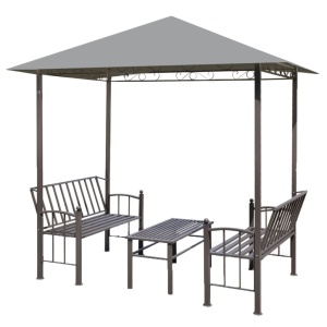 Pavilion de grădină cu masă și bănci, antracit, 2,5x1,5x2,4 m - Img 2