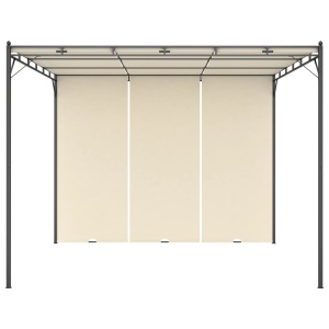 Pavilion de grădină cu perdea laterală, crem, 3x3x2,25 m - Img 2
