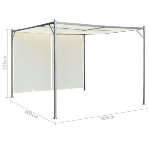 Pergolă cu acoperiș rabatabil, alb crem, 3 x 3 m, oțel - Img 5