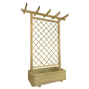 Pergolă de grădină cu jardinieră, 162 x 56 x 204 cm, lemn