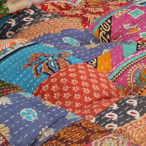Pernă fotoliu puf, model petice, material textil - Img 2