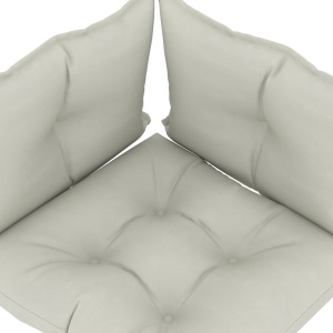 Perne de canapea din paleți, 3 buc., bej, material textil - Img 4