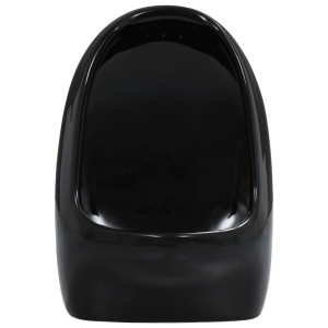 Pisoar de perete cu supapă pentru spălare, negru, ceramică - Img 5