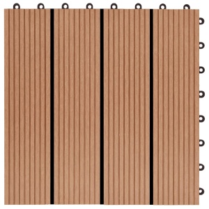 Plăci de pardoseală, 22 buc., culoare tec, 30x30 cm, WPC, 2 mp - Img 6