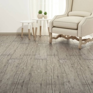 Plăci de pardoseală, stejar decolorat, 5,26 m², 2 mm, PVC - Img 2