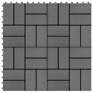 Plăci de podea, 11 buc., gri, 30 x 30 cm, 1 mp, WPC