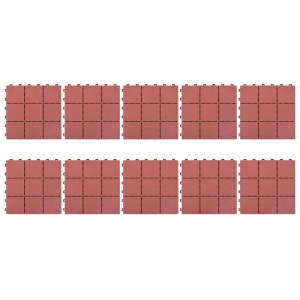 Plăci pardoseală, 10 buc., roșu, 30,5 x 30,5 cm, plastic - Img 2