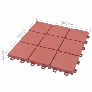 Plăci pardoseală, 10 buc., roșu, 30,5 x 30,5 cm, plastic - Img 7