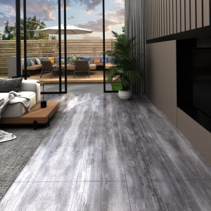 Plăci pardoseală autoadezive gri lemn mat 5,02 m² PVC 2 mm