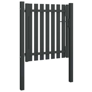 Poartă de gard grădină, antracit, 1 x 1,25 m, oțel - Img 2