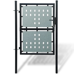 Poartă neagră pentru gard 100 x 200 cm