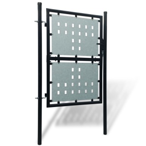 Poartă pentru gard simplă, negru, 100 x 250 cm - Img 2