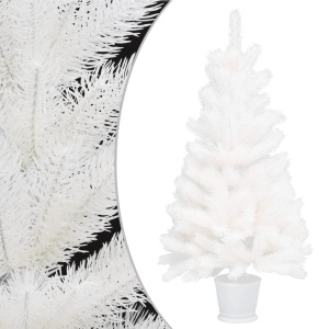Pom de Crăciun artificial, ace cu aspect natural, alb, 65 cm