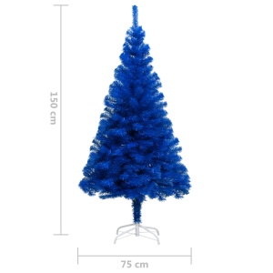 Pom de Crăciun artificial cu suport, albastru, 150 cm, PVC - Img 5