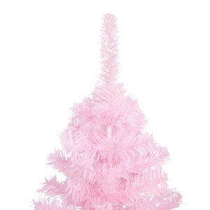 Pom de Crăciun artificial cu suport, roz, 210 cm, PVC - Img 2