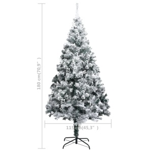Pom de Crăciun artificial cu zăpadă, verde, 180 cm, PVC - Img 5