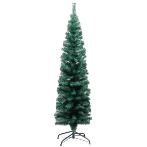 Pom de Crăciun artificial subțire cu suport verde 150 cm PVC - Img 2