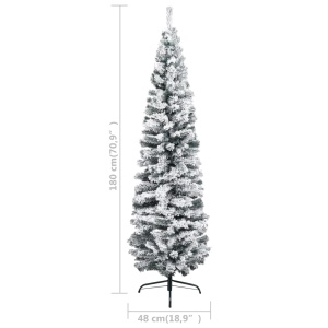 Pom de Crăciun artificial subțire cu zăpadă verde 180 cm PVC - Img 5