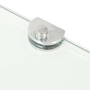 Raft de colț din sticlă transparentă cu suporți crom 25 x 25 cm - Img 6