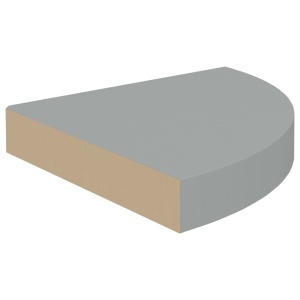 Raft de colț suspendat, gri, 25x25x3,8 cm, MDF - Img 4