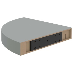 Raft de colț suspendat, gri, 25x25x3,8 cm, MDF - Img 5